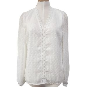 Kara And Kate Swiss Dot Sheer Dual Layer Blouse